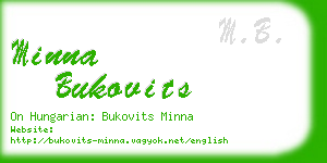 minna bukovits business card